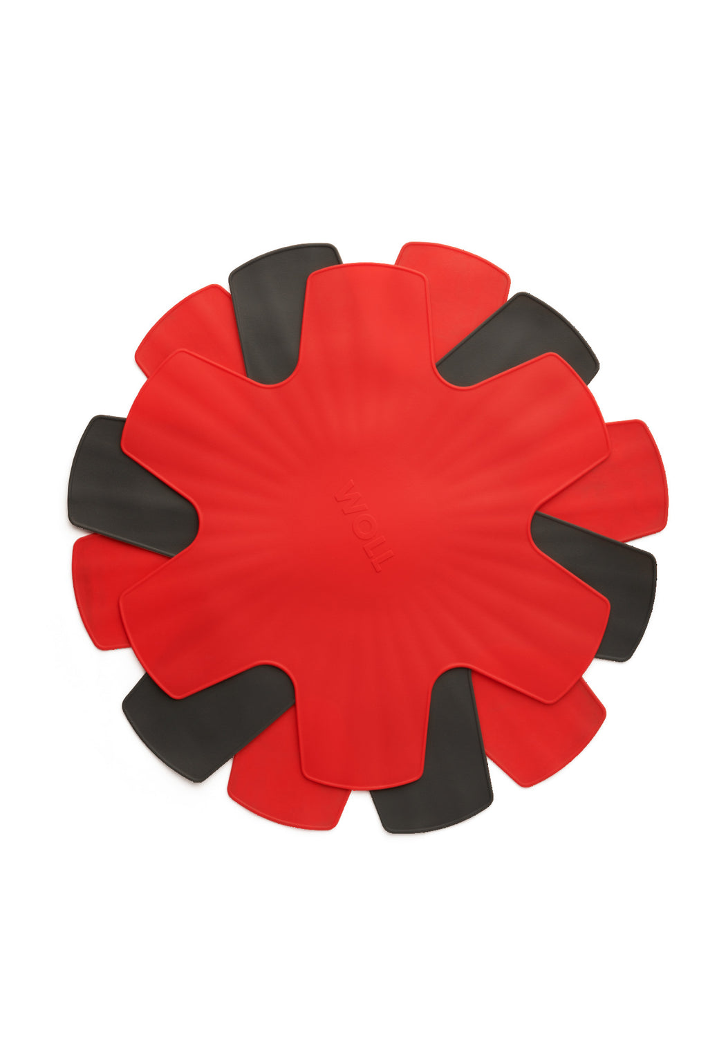 SILICONE PAN PROTECTORS 3PC SET/RED & GRAY